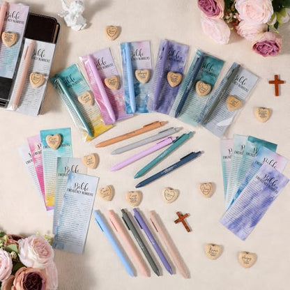 Gersoniel 30 Set Christian Gift for Women Prayer Cards Pens,Fresh Color - color: Fresh Color
