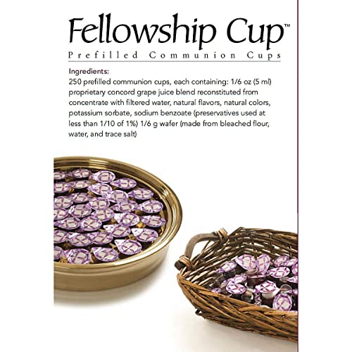 Broadman Pre-filled Communion Fellowship Cup Juice and Wafer Set, 250 Count - size: 250 Count (Pack of 1)
