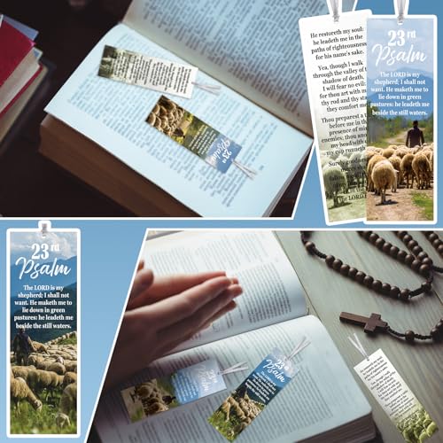 Dispowreath 60 Pcs 23rd Psalm Bookmarks Shepherd's Staff Religious Gift - style: Shepherd's Staff