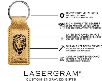LaserGram Rectangle Keychain, Bible Verse John 3-16, Personalized Engraving Included - color: Gold