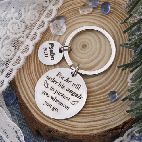 Christian Keychains Cross Keychain Bible Accessories Gifts Christian Gifts Religious Gifts - color: Pslam Keychain