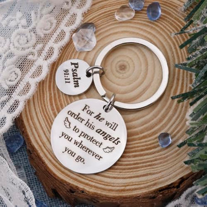 Christian Keychains Cross Keychain Bible Accessories Gifts Christian Gifts Religious Gifts - color: Pslam Keychain