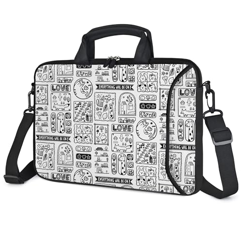RICHEN 10 inch Messenger Bag Carrying Case with Handle Accessory Pocket Fits 7 to 10-Inch Laptops/Notebook/Kids Tablet (7-10.2 inch, Animal Cartoon) - color: Animal Cartoon, size: 7-10.2 inch