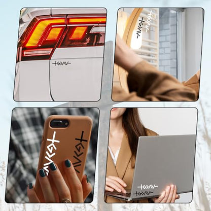 5 Pcs Jesus Christian Mirror Stickers,Bible Verse Decals for Car (Black) - color: Black-gav