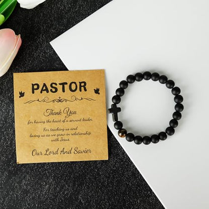 Splandiant Pastor Appreciation Gifts, 6 Pcs Christian Gifts for Pastor - 20oz Tumbler, Lavender Candle, Cotton Socks, Cross Bracelet & Thank You Card - Religious Gift for Man of God, Priest, Minister - style: For Pastor