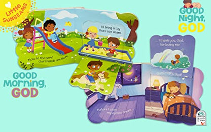 Little Sunbeams Religious Lift-A-Flap 4-Book Set for Babies and Toddlers, Ages 1-5