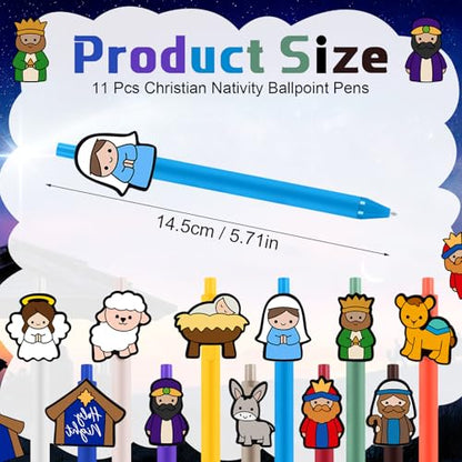 Sayglossy 11 Pcs Christian Nativity Ballpoint Pens - style: Nativity