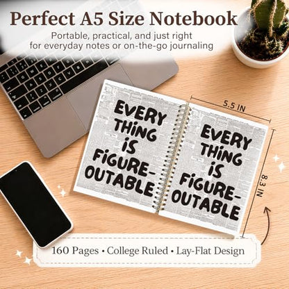 Enkvke Everything is Figureoutable Inspirational Notebook A5 - color: Everything is Figureoutable-A5