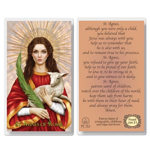 St Agnes Laminated Prayer Cards pack of 20