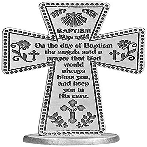 Cathedral Art (Abbey & CA Gift Baptism Standing Cross, 3-Inch High, Multi, 43.20" x 43.20" - style: Baptism