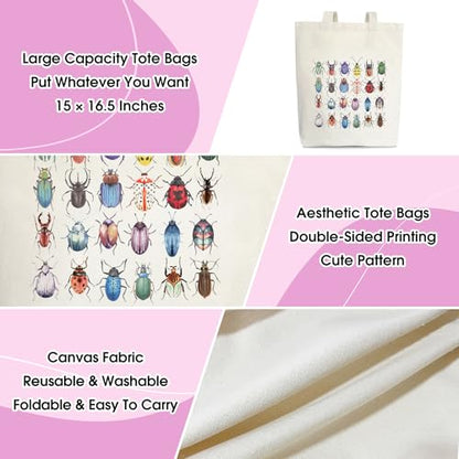 Doreen's Boutique Aesthetic Canvas Handbag Tote Bag - style: Insect
