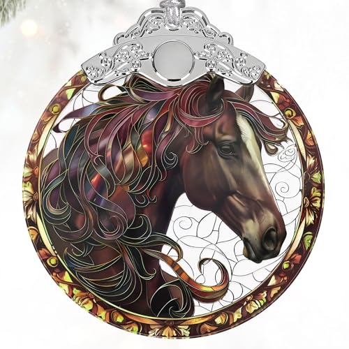 Stained Glass Ornaments, 2026 Christmas Ornament, Christmas Tree Ornament, Heirloom Keepsake, Gift Exchange, Gift Idea - Horse - color: Horse