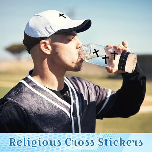 Faccito 600pcs Cross Stickers Crosses Christian Stickers, Black - color: Black