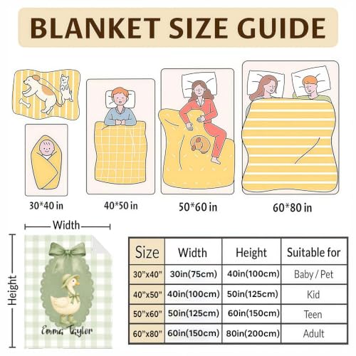 Personalized Goose Baby Blanket, Garden Goose Nursery Throw Gift - color: #Ver10