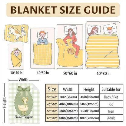 Personalized Goose Baby Blanket, Garden Goose Nursery Throw Gift - color: #Ver10