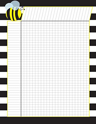 Barker Creek Incentive Chart, Bumblebee and Wide Stripes, Track Progress, Assignments, Goals, and More! School, Library, Office, Home Learning Décor, 17" x 22" (1133) - style: Bee