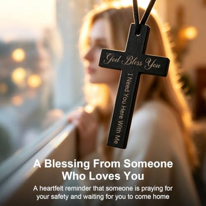 God Bless You Cross Car Ornament, Christian Faith Gift - color: God Bless You