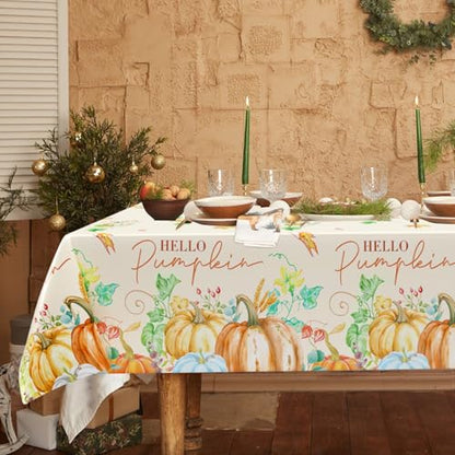 3Pcs Fall Pumpkin Tablecloths, Disposable Thanksgiving Party Table Cover - color: Watercolor Pumpkin