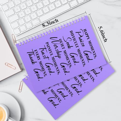 JOHSBYD 2Pcs Christian Spiral Notebook – Bible Verse Journal for Women - color: 2pcs Moments Purple
