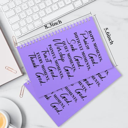 JOHSBYD 2Pcs Christian Spiral Notebook – Bible Verse Journal for Women - color: 2pcs Moments Purple