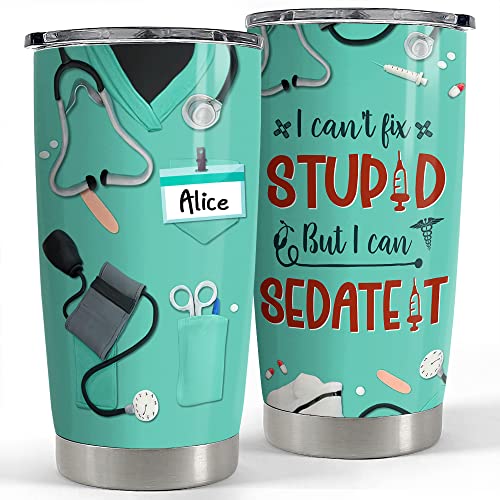 SANDJEST Personalized Nurse Tumbler - Inspirational 20oz & 30oz Tumblers with Lid - Gift for Nurses, Students, Graduation - color: Nurse 1