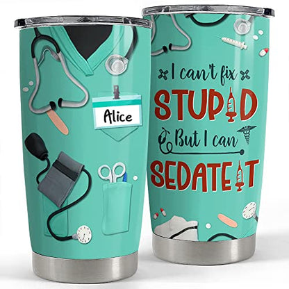 SANDJEST Personalized Nurse Tumbler - Inspirational 20oz & 30oz Tumblers with Lid - Gift for Nurses, Students, Graduation - color: Nurse 1