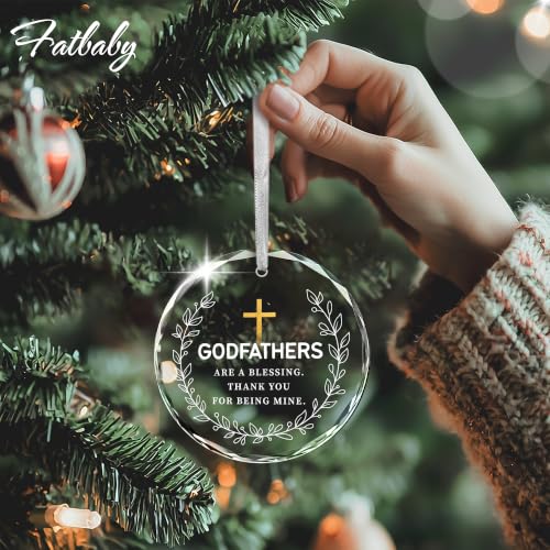 Fatbaby Christmas Ornaments Gifts for Godfathers 2026, Thank You for Being Mine Godfathers Gifts from Godchild,Birthday Fathers Day Baptism Gift - color: Godfathers