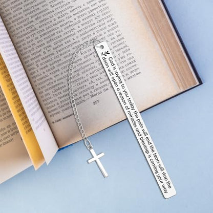 Inspirational Christian Bookmarks Gifts Bible Verse Bookmarks Gift for Book Lovers Religious Metal Bookmark for Women Friends First Communion Graduation Retirement Gifts - color: Religious Bookmark 14