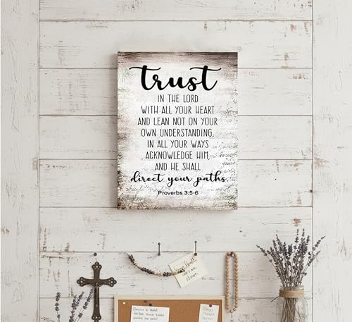 YOXORDQ Proverbs 3:5-6 Bible Verse Wall Art-Canvas Wrapping 12x16in - color: 3:5-6 Bible, size: 16"L x 12"W