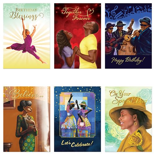 African American Greeting Cards Assortment Box – 18 All-Occasion Christian Greeting Cards with Envelope - Birthday, Encouragement, Get Well, Anniversary, Sympathy, Congratulations, Mother's Day & More - style: Assortment 720