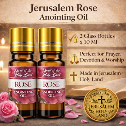 Biblical Rose of Sharon Anointing Oil from Jerusalem 2 Bottles x 10 ml