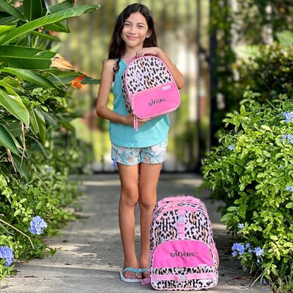 Personalization Universe and Stephen Joseph Personalized Leopard Backpack for Girls - Custom Kids Backpack with Name - Preschool & Toddler Size, 12" x 16 - style: Leopard Print