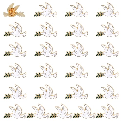 25 Pack Dove Brooch Pin Women Man Shirt Dress Coat Decoration Party