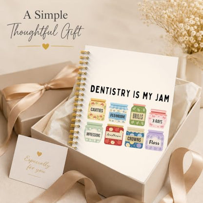 JMICTUB Dentist Gifts Spiral Notebook 5.5x8.3, Dental Assistant Hygienist Gifts, Dentistry Is My Jam Funny Hardcover Lined Journal - color: Spiral notebook-24
