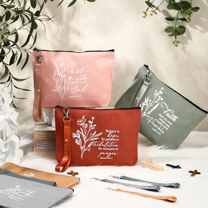 Huhumy 12 Pcs Christian Makeup Bag, Bright Colors, Aesthetic - color: Bright Colors, style: Aesthetic