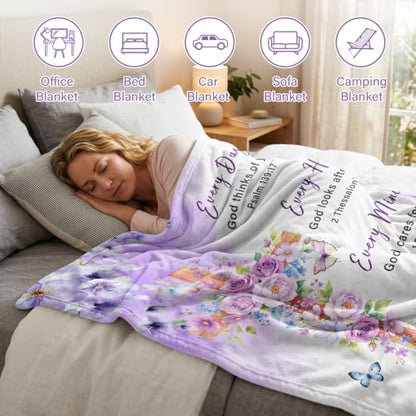 Christian Gifts for Women, Christian Birthday Blanket 60''x80'' - color: Pale Purple, size: 60*80IN
