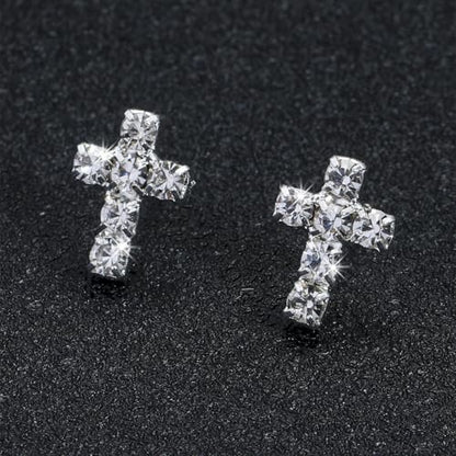 QiaTsed Earrings for Women Cross Stud Earrings Hypoallergenic Dainty Earrings Simple Small Earrings Ideal Jewelry Gift for Women
