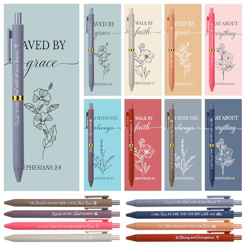 96 Pcs Bible Verse Pens With Bookmarks Scripture Christian Pens Bulk Motivational Inspirational Pen Ballpoint Religious Quote Christian Gifts Bulk For Women Men Pastor Coworker Employee Teacher Nurse