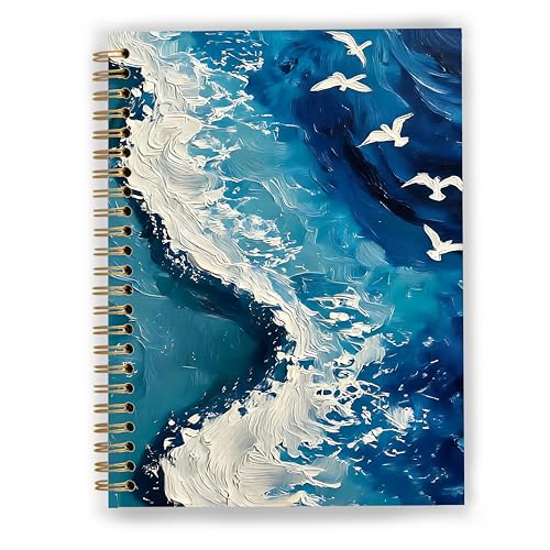 GDJIEGBC Blue Coastal Ocean Notebook 5.5x8.3in - color: Color B