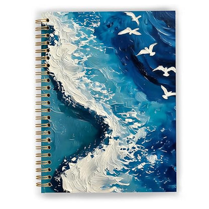 GDJIEGBC Blue Coastal Ocean Notebook 5.5x8.3in - color: Color B