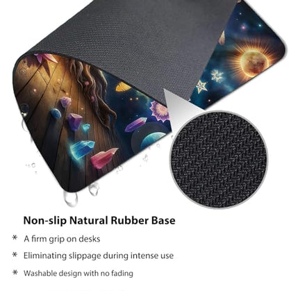 Abstract Tree of Life Mouse Pad, Fantasy Chakras and Lotus Flower Desk Mat - color: Custom Designs Art 040