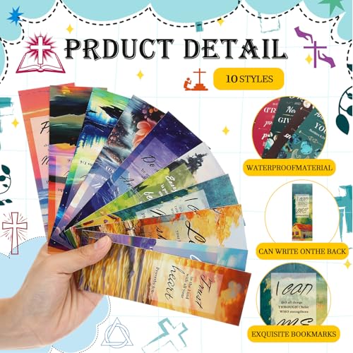 30 Sets Christian Bible Verse Pens Gifts Bulk Pens Bookmarks Religious Favors Prayers Christian Women Gifts Bulk Church Items Scripture Black Ink Ballpoint Stylus Pen(Landscape Style) - style: Landscape Style