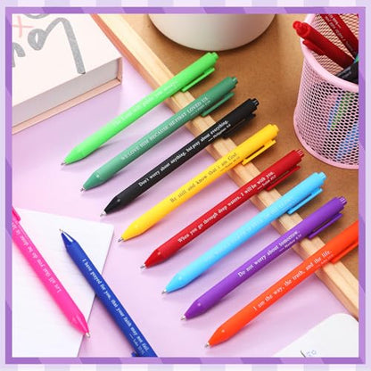 Cholemy 50 Pcs Bible Verse Pens Bulk Christian Pens Black Ink, Bright - color: Bright