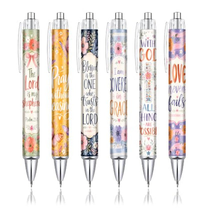 Christian Pens for Women, Bible Verse Ballpoint Pens 6 Pack with Gift Box - color: pink01