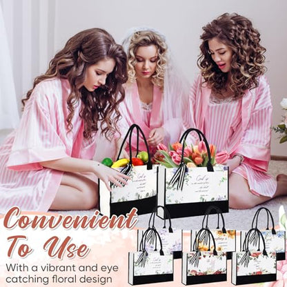 Huhumy 6 Pcs Bible Verse Tote Bags, Faith Canvas Bags Christian Gifts