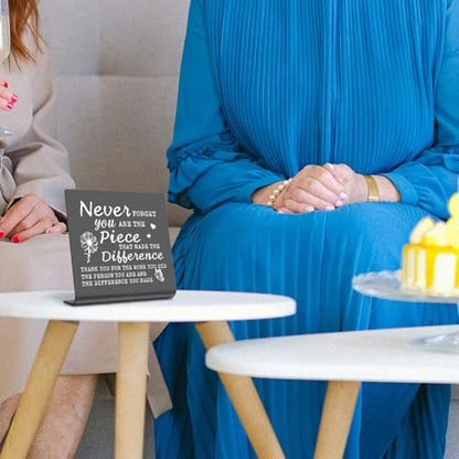 Never Forget You Are The Piece That Made The Difference - Going Away Gift for Coworker, Boss, Leader, Friends - Office Retirement Appreciation, Home Office Desk Sign XBZ175 - style: Never Forget