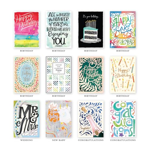 Designer Papers All-Occasion Greeting Card 24 Pack - color: Multicolor Stripes, size: Medium