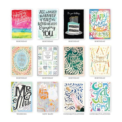 Designer Papers All-Occasion Greeting Card 24 Pack - color: Multicolor Stripes, size: Medium