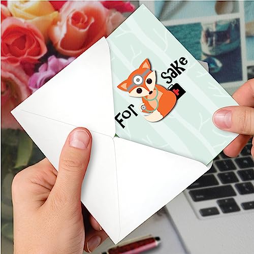 NobleWorks - Funny Get Well Greeting Card with 5 x 7 Inch Envelope (1 Card) For Fox Sake C4676GWG - style: For Fox Sake