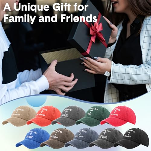 Zoooyawn 10 Pcs Jesus Christian Hats Cross Baseball Cap - color: Dark Colors